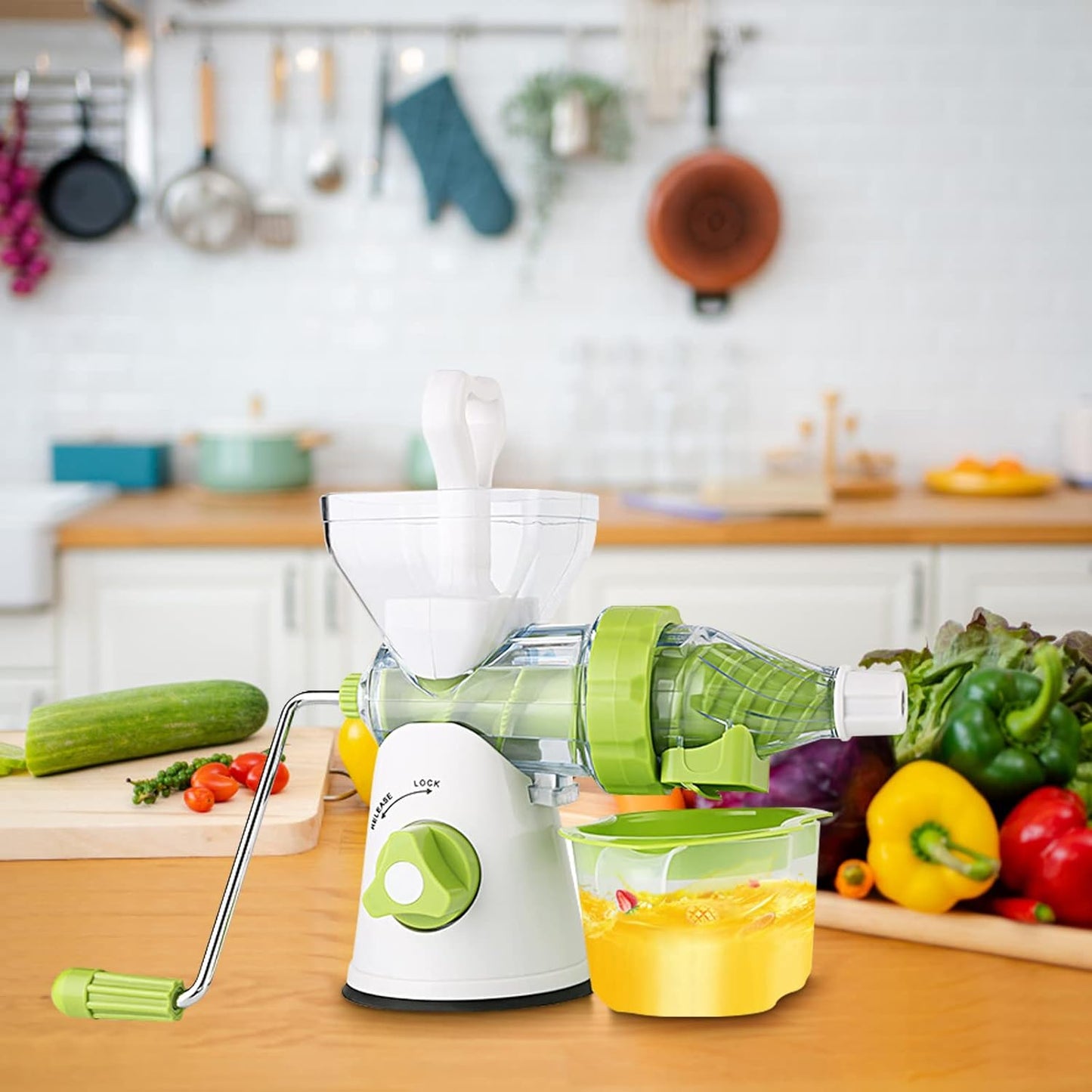 Healthy Juicer - Wheatgrass & Leafy Green Manual Juicer | Easy-to-Clean Cold Press Juicer