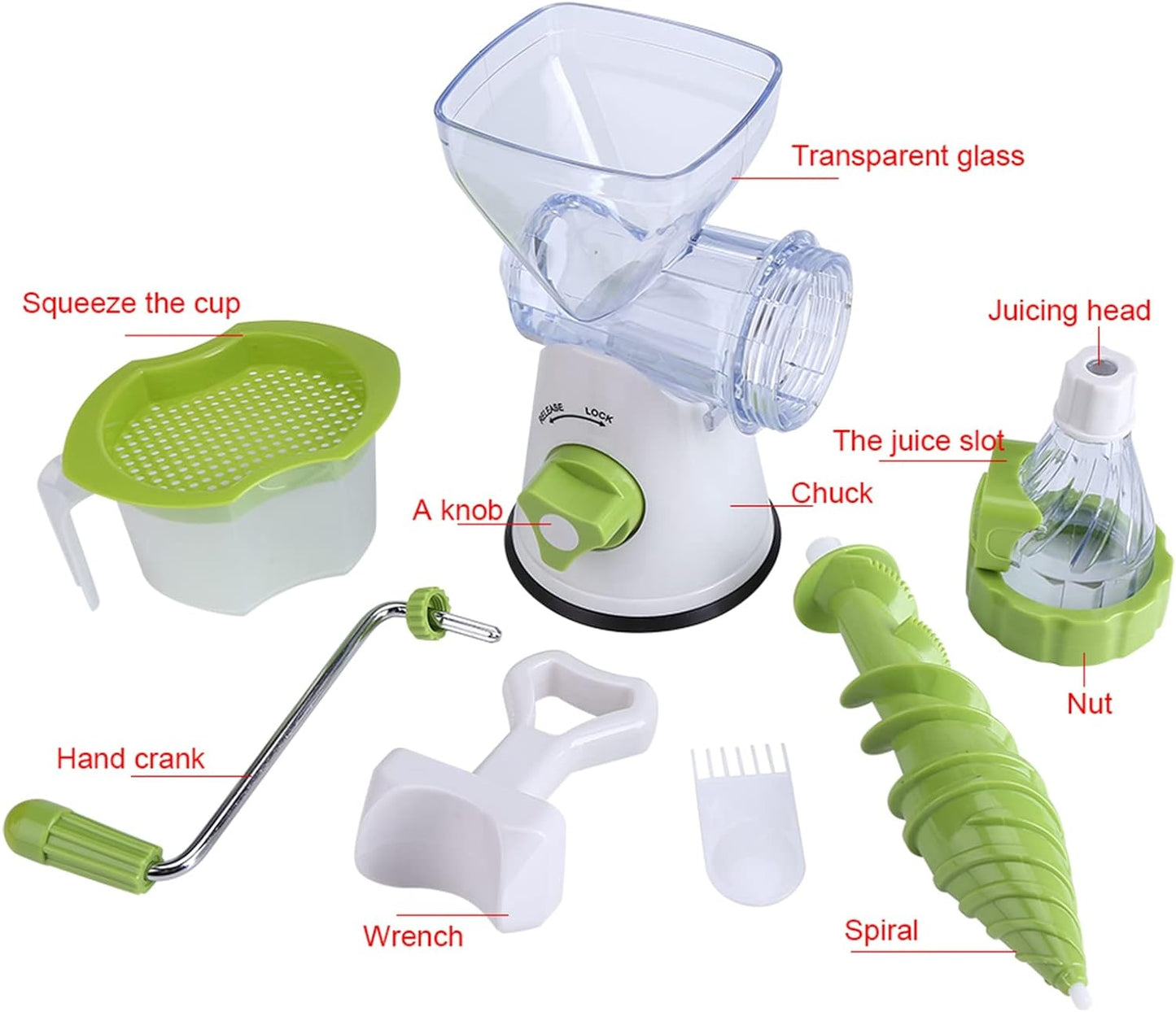 Healthy Juicer - Wheatgrass & Leafy Green Manual Juicer | Easy-to-Clean Cold Press Juicer