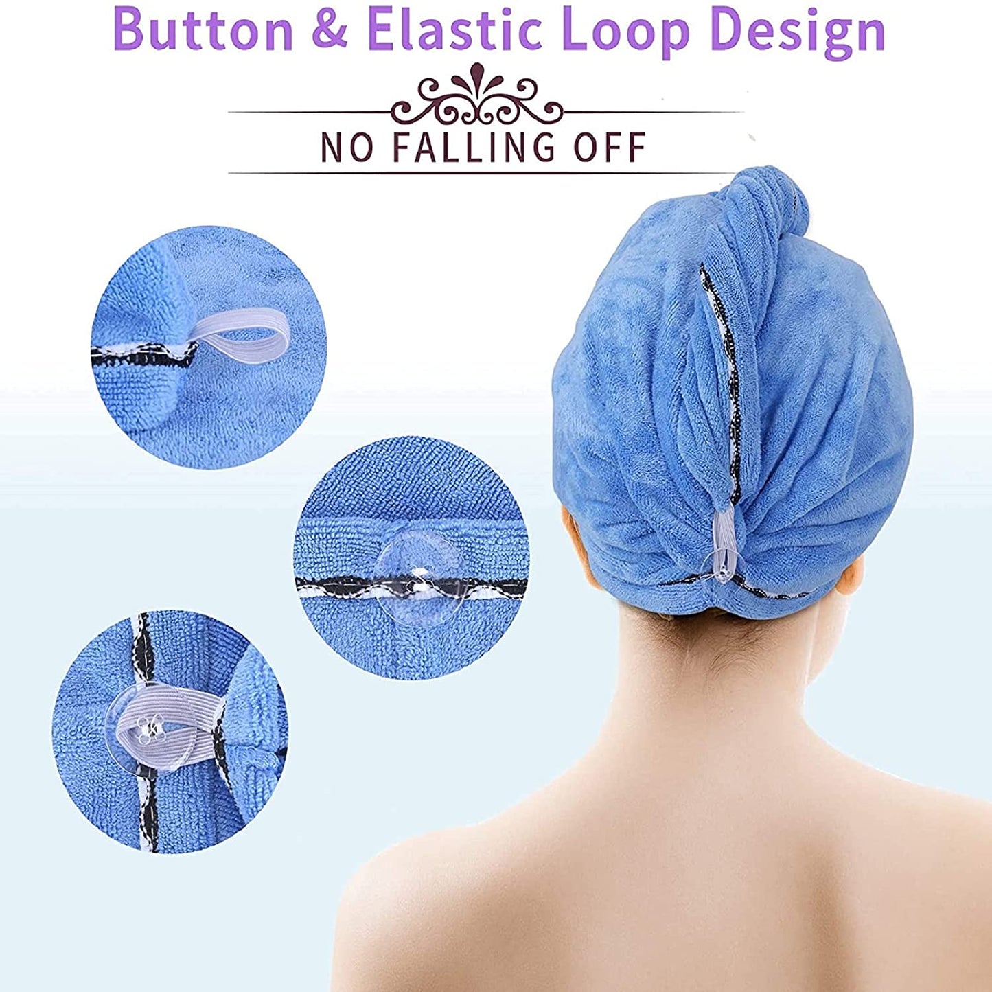 Premium Quick Dry Microfiber Hair Turban Towel (Buy One Get One Free)